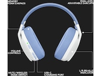 Logitech G435 LIGHTSPEED Trådløst Gaming Headset (hvid/blå) Gamingheadset