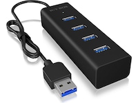 Icy Box USB 3.0 Type-A 4-port hub, IB-HUB1409-U3 Dockingstation og USB-hub