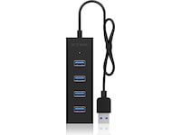 Icy Box USB 3.0 Type-A 4-port hub, IB-HUB1409-U3 Dockingstation og USB-hub