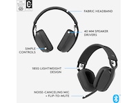 Logitech Zone Vibe 100 trådløs headset (grafitgrå) Høretelefoner