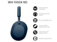 Sony WH-1000XM5 Trådløse høretelefoner, Over-Ear (blå) Høretelefoner