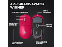Logitech G Pro X Superlight 2 Lightspeed Trådløs Gamingmus (lyserød) Gamingmus