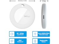MiLi MiCollar Halsbånd til hunde, med sporingschip (sort) Bluetooth tracker & GPS