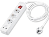 Andersson Strømfordeler 3x stik og 2x USB 1,5m (hvid) Forlængerkabel & strømskinne