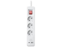 Andersson Strømfordeler 3x stik og 2x USB 1,5m (hvid) Forlængerkabel & strømskinne