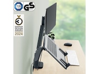 Leitz Ergo Monitor Arm & Laptop Arm, pladsbesparende Væg ophæng