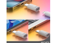 4smarts Lightning til USB-C Adapter, 2-pack (hvid) Adapter og kabel