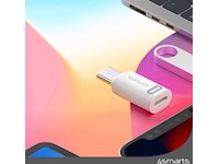 4smarts Lightning til USB-C Adapter, 2-pack (hvid) Adapter og kabel