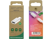 4smarts Lightning til USB-C Adapter, 2-pack (hvid) Adapter og kabel