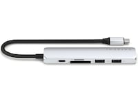 Satechi 6-i-1 Slim Multiport docking (sølv) Dockingstation og USB-hub