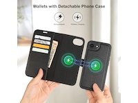 iiglo iPhone 17e / 16e 2-i-1 Wallet cover (sort) Mobilcover