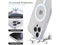 iiglo iPhone 16 Pro Max Magnetic Clear Case (gennemsigtig) Mobilcover