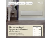 Mill Invisible Smart WiFi Gen 4 panelovn 1050W Varmepaneler