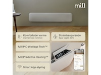 Mill Invisible Smart WiFi Gen 4 panelovn 1050W Varmepaneler