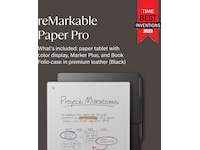 reMarkable Paper Pro 11,8" 64GB inkl. Marker Plus og Book Folio (sort skind) Digitale paper