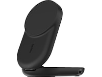Belkin UltraCharge 2-i-1 Qi2 trådløs oplader (sort) Trådløs oplader