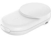 Belkin UltraCharge 2-i-1 Qi2 trådløs oplader (hvid) Trådløs oplader