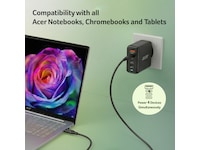 Acer 100W GaN PD-lader med 4 porte Batteri og lader