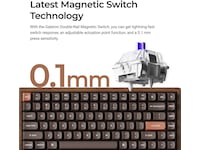 Keychron K2H-F1W-BO mekanisk tastatur 75% trådløst (valnød) Gamingkeyboard