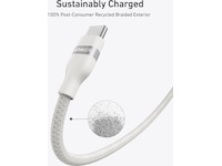 Anker 240W USB-C flettet kabel 1,8m (hvid) USB-kabler