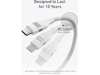 Anker 240W USB-C flettet kabel 1,8m (hvid) USB-kabler