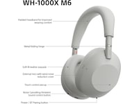 Sony WH-1000XM6 trådløse hovedtelefoner (sølv) Høretelefoner
