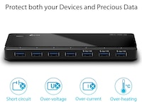 TP-Link UH700 USB 3.0 7-Port Hub Dockingstation og USB-hub