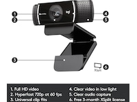 Logitech C922 30FPS 1080P Professional Streaming Webcam Webkameraer