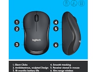 Logitech M220 Silent trådløs Computermus, Sort Mus