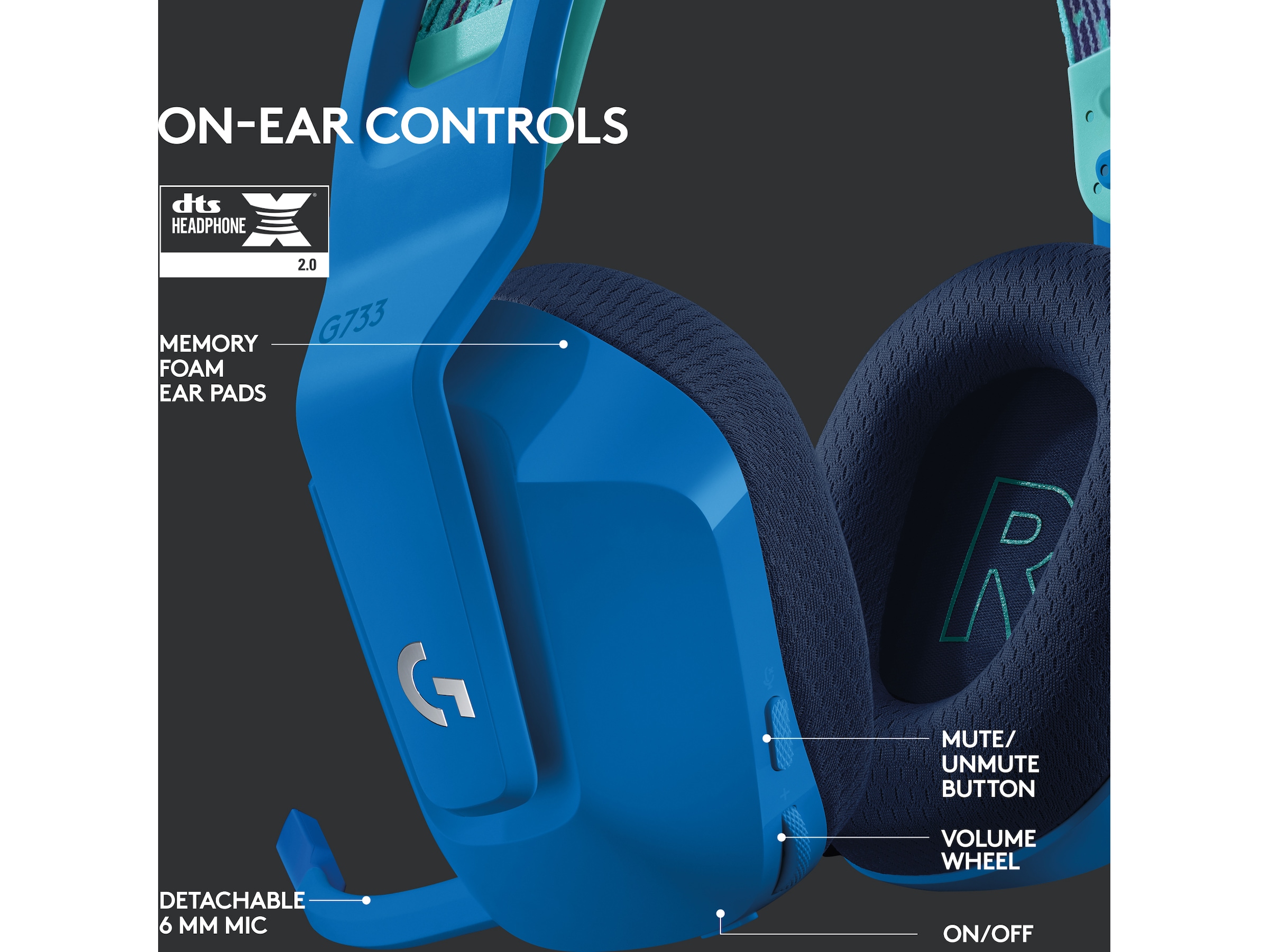 Logitech G733 LIGHTSPEED Trådløst Gaming Headset (blå) Gamingheadset