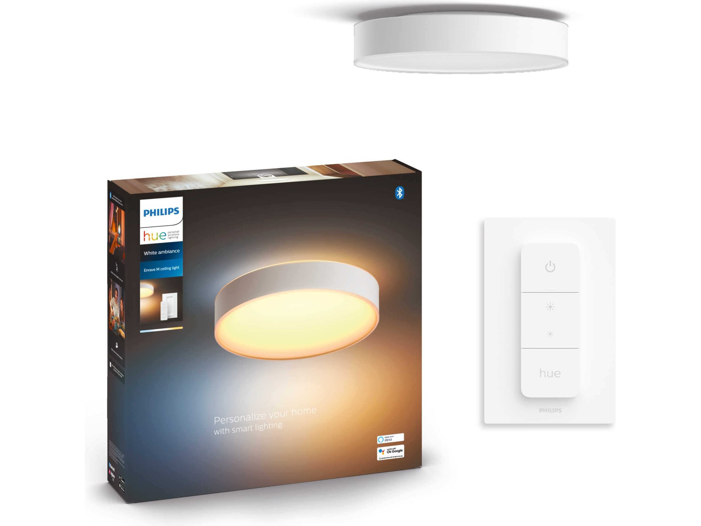 Philips Hue Enrave mellemstor loftlampe (hvid) Loftlampe