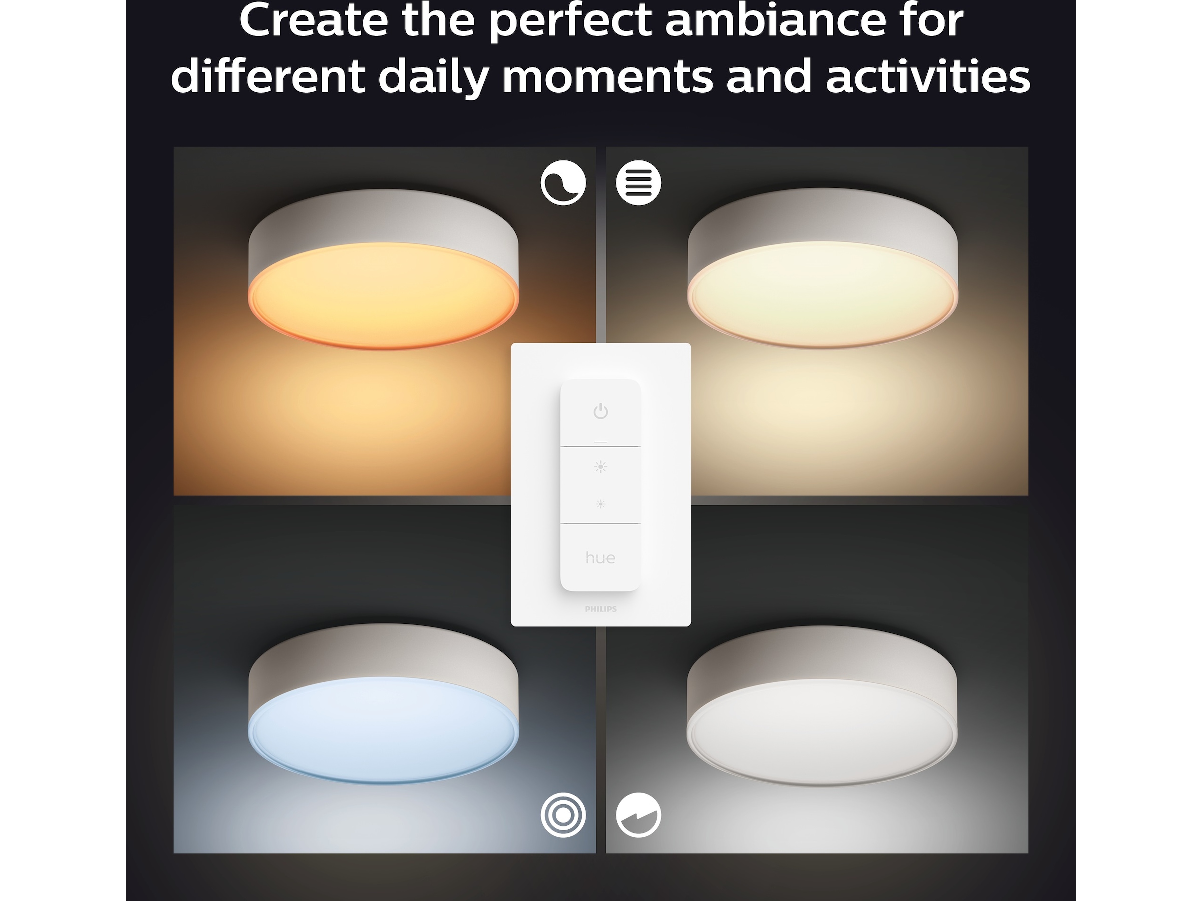 Philips Hue Enrave mellemstor loftlampe (hvid) Loftlampe