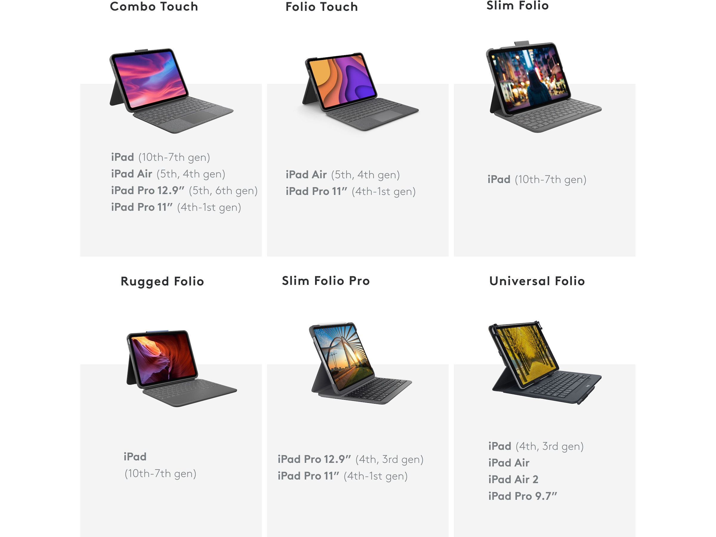 Logitech iPad 10,9" / 11" Combo Touch Tastaturcover (oxford grey) Cover til tablet