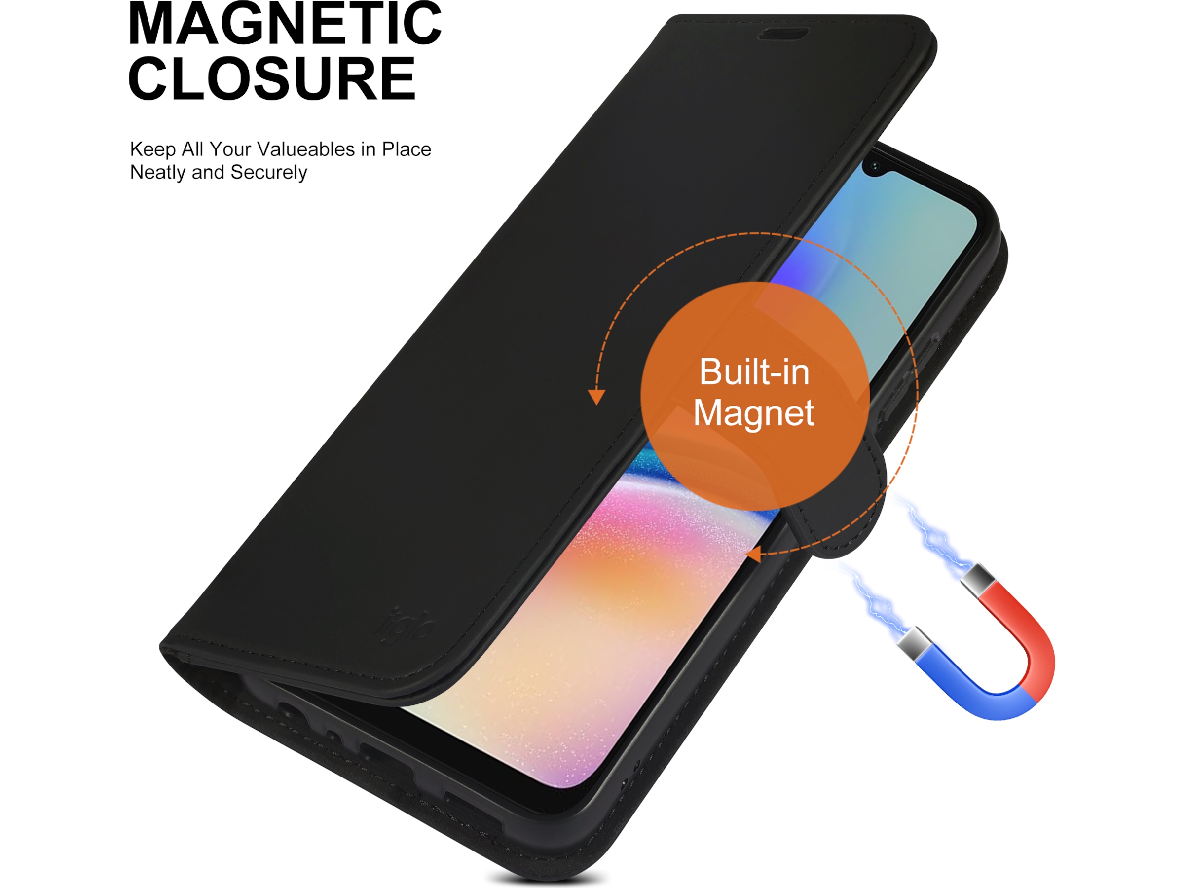 iiglo Galaxy A05S Wallet cover (sort) Mobilcover