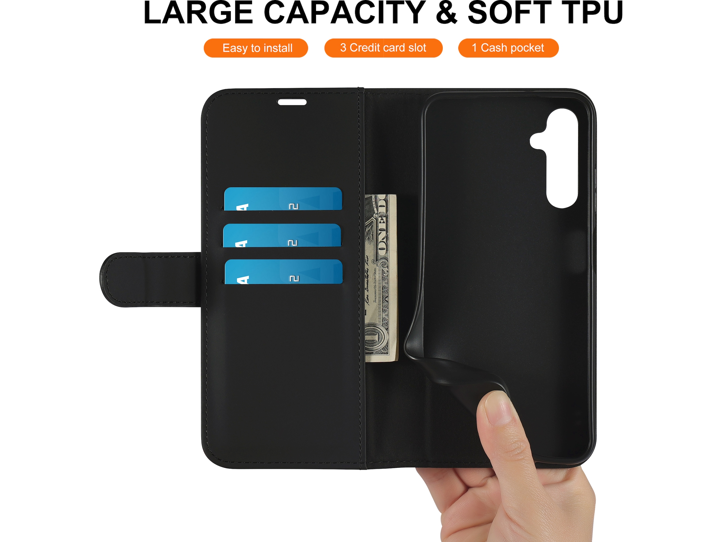 iiglo Galaxy A05S Wallet cover (sort) Mobilcover