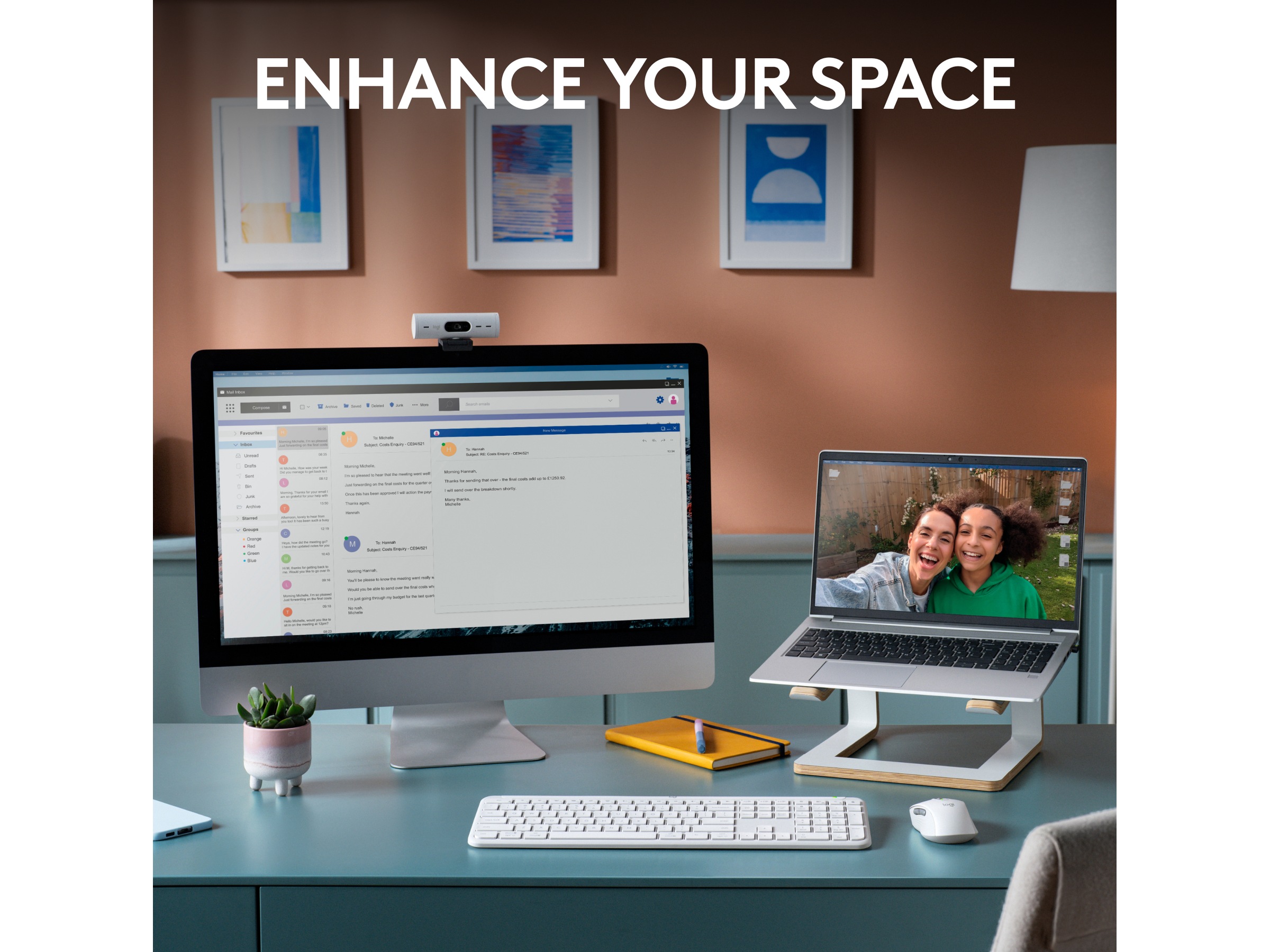 Logitech Signature Slim Combo MK950 (off-white) Mus & keyboards -kombinasjonspakker