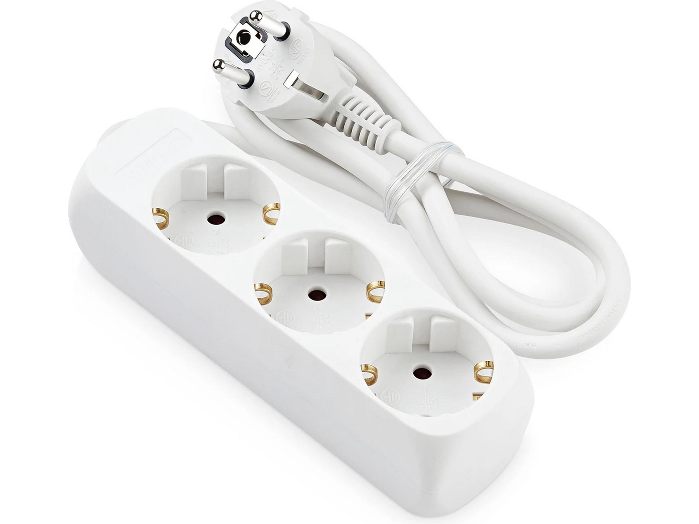 ON Power Strip 3x outlets 1m (hvid) Strømkabler