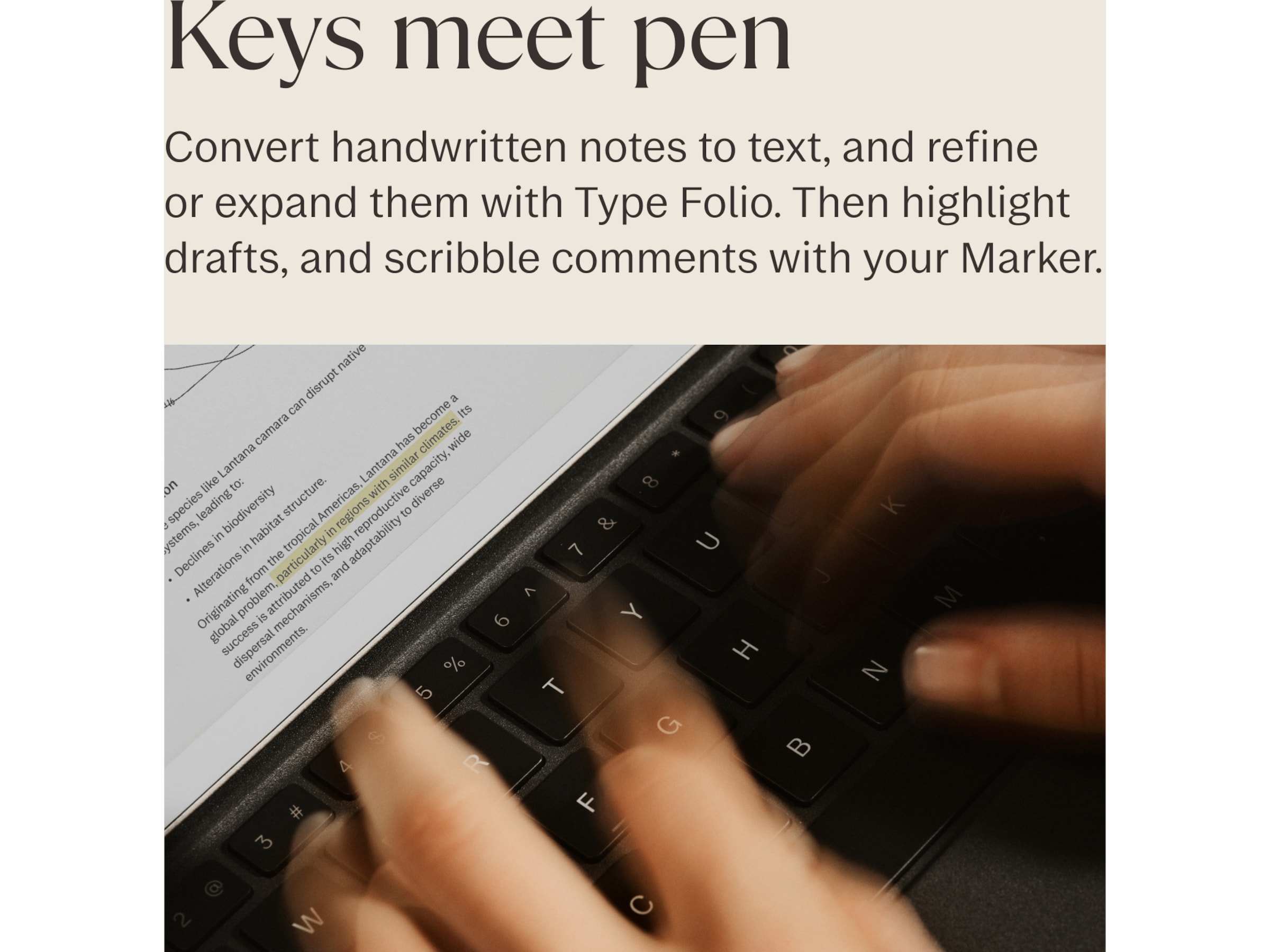 reMarkable Paper Pro Type Folio tastaturdeksel (basalt) Tilbehør til digitale paper