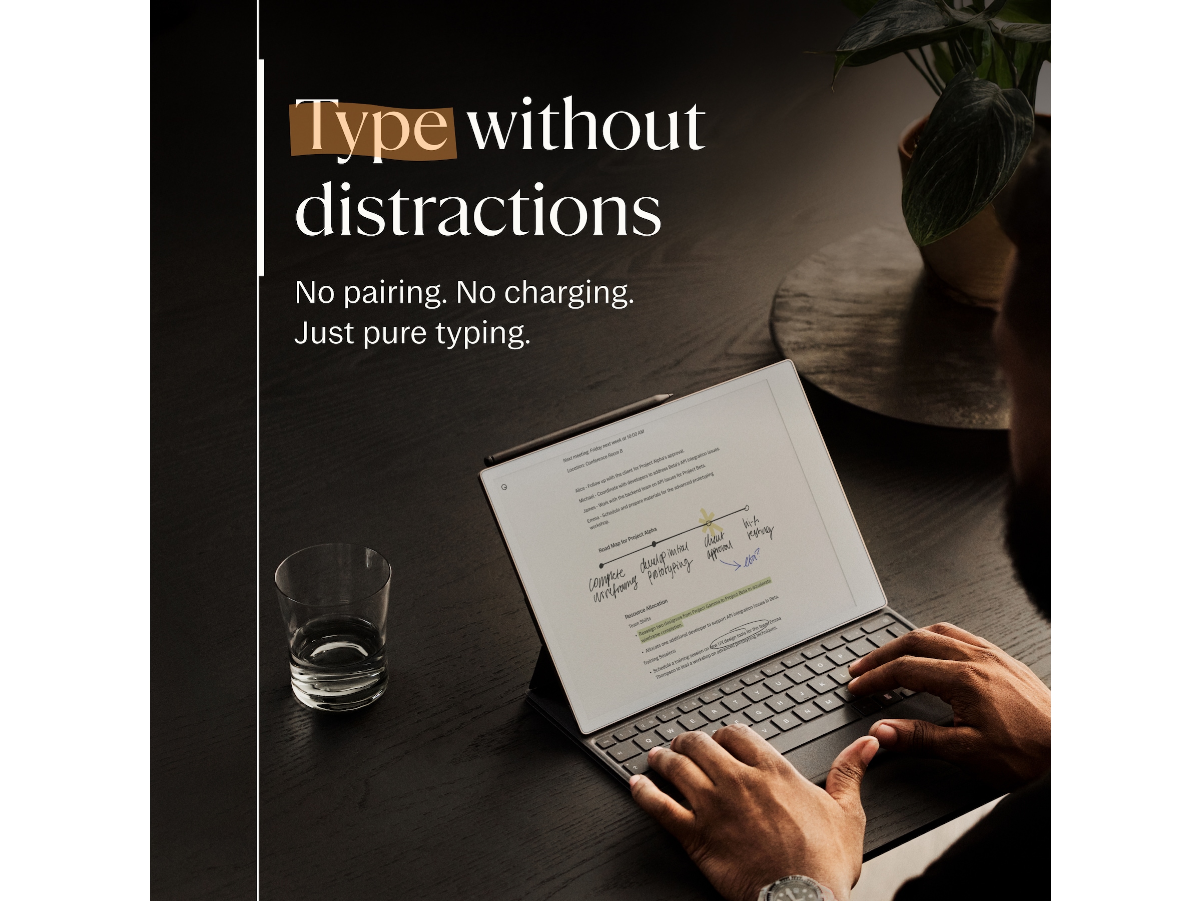 reMarkable Paper Pro Type Folio tastaturdeksel (basalt) Tilbehør til digitale paper