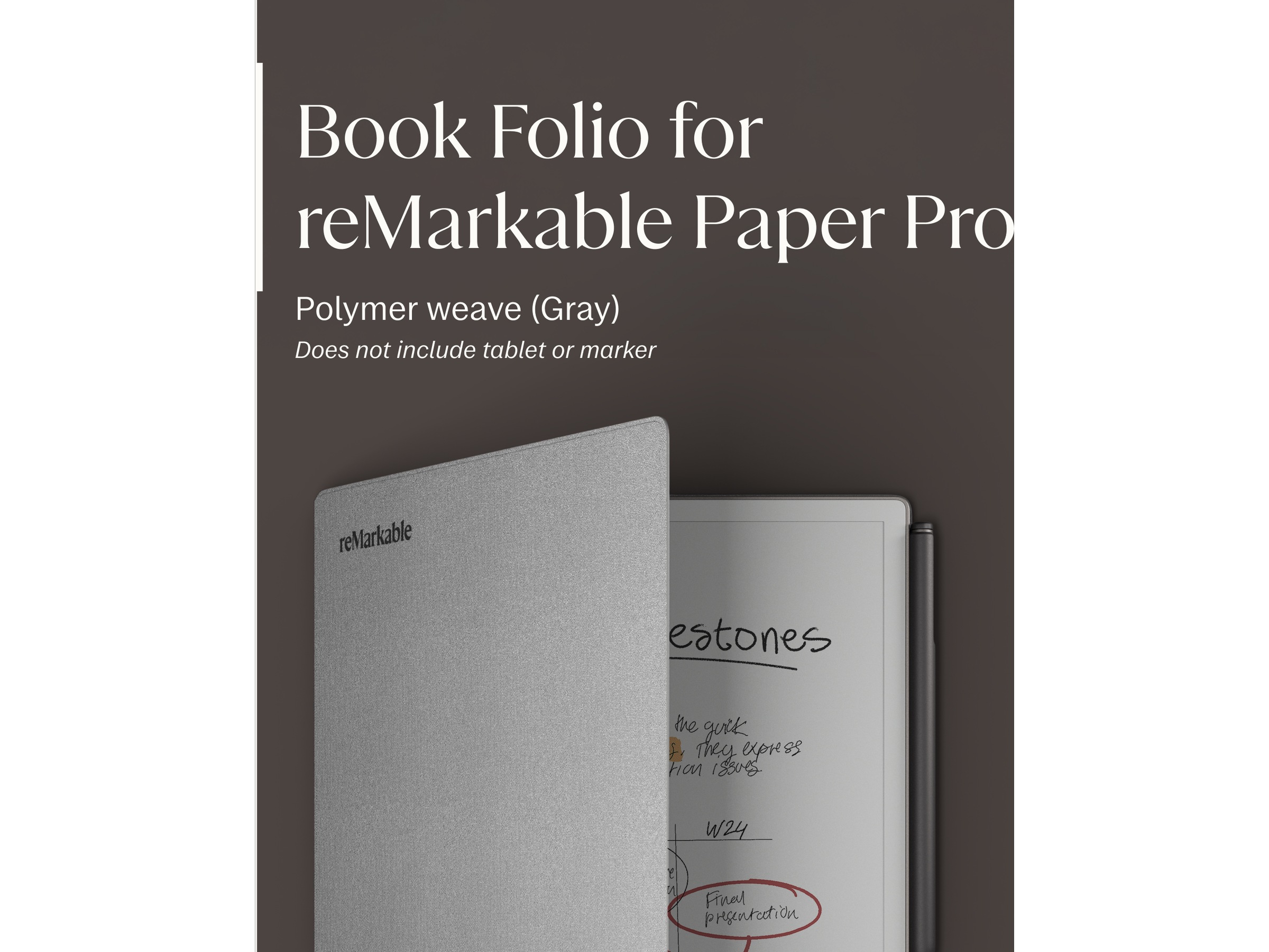 reMarkable Paper Pro Book Folio (grå) Tilbehør til digitale paper