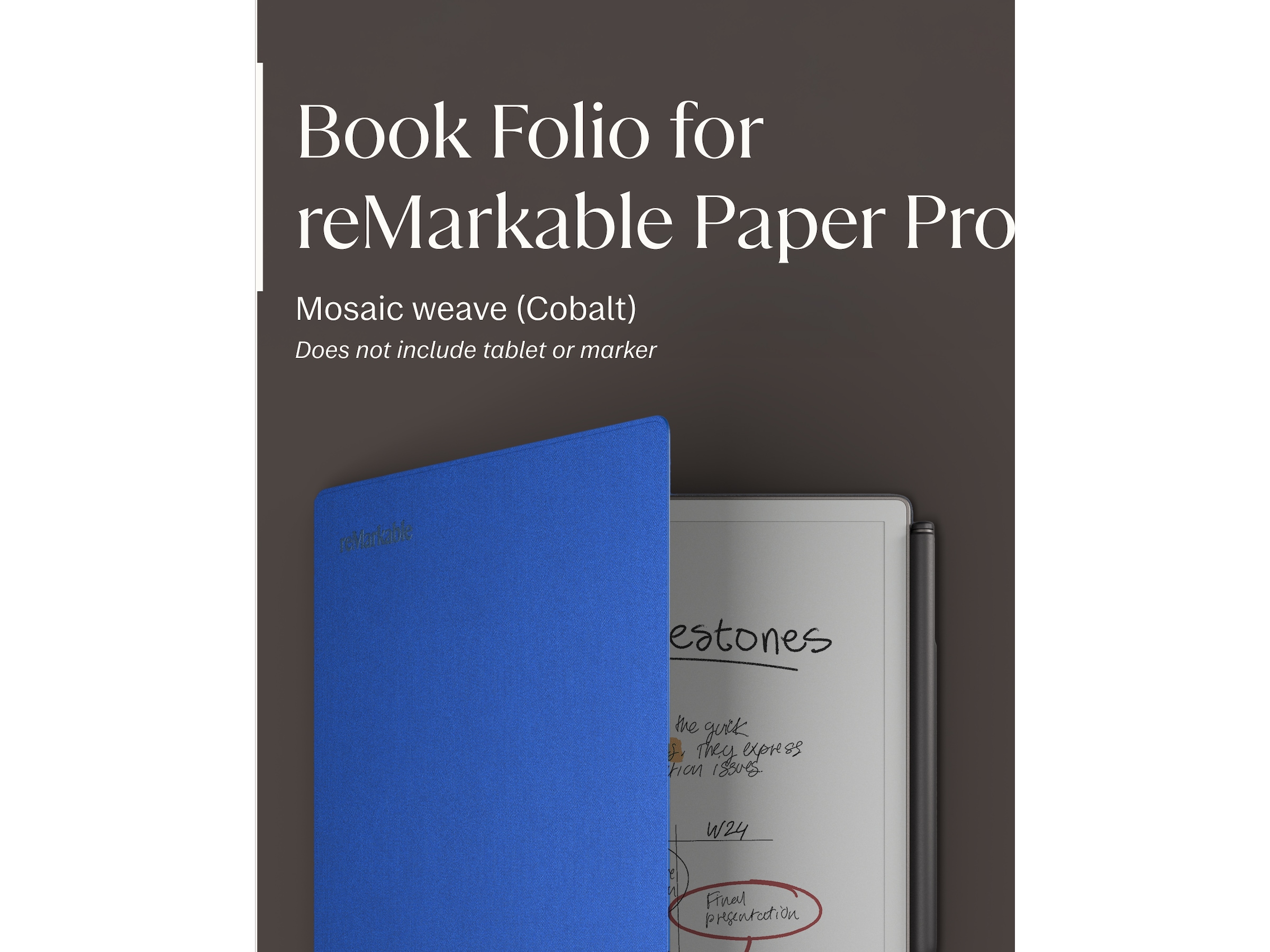 reMarkable Paper Pro Book Folio (kobolt) Tilbehør til digitale paper