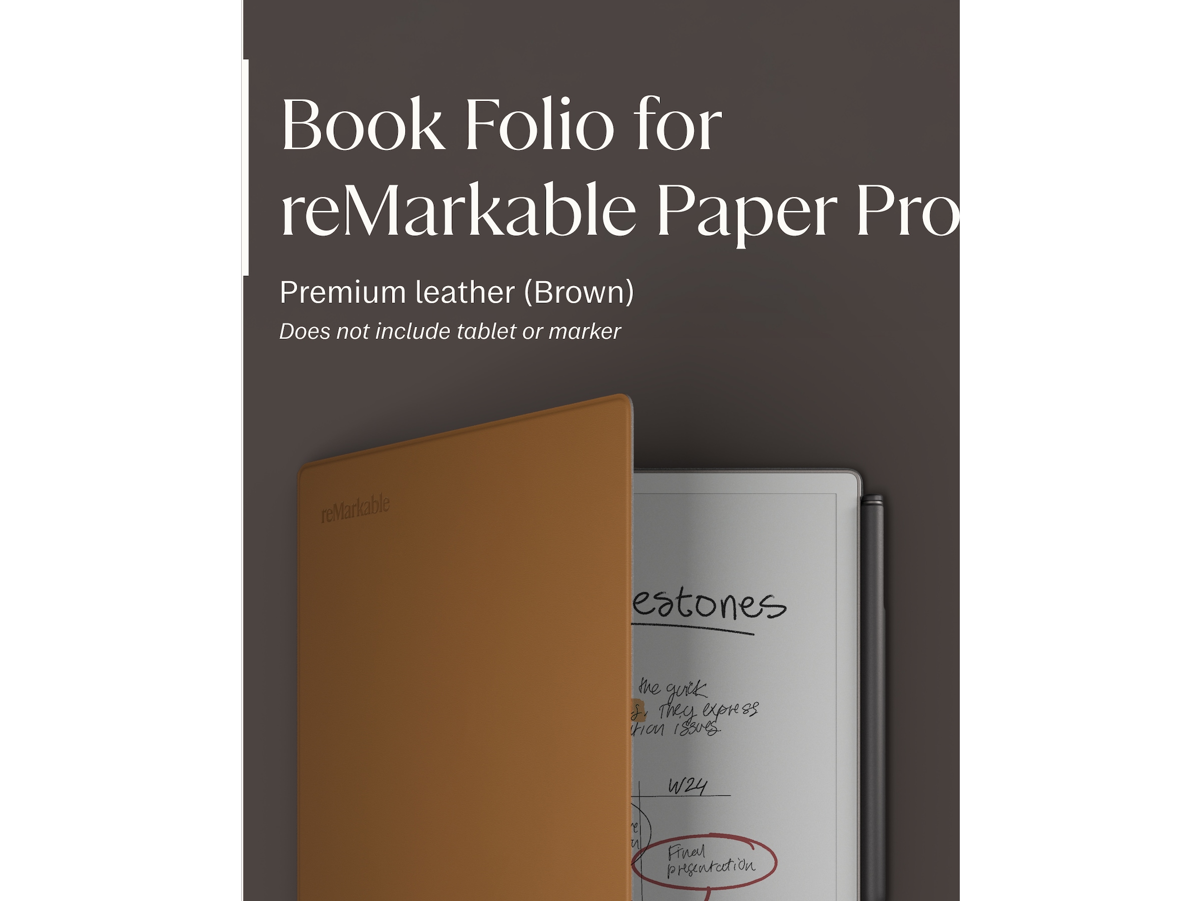 reMarkable Paper Pro Book Folio (brun) Tilbehør til digitale paper