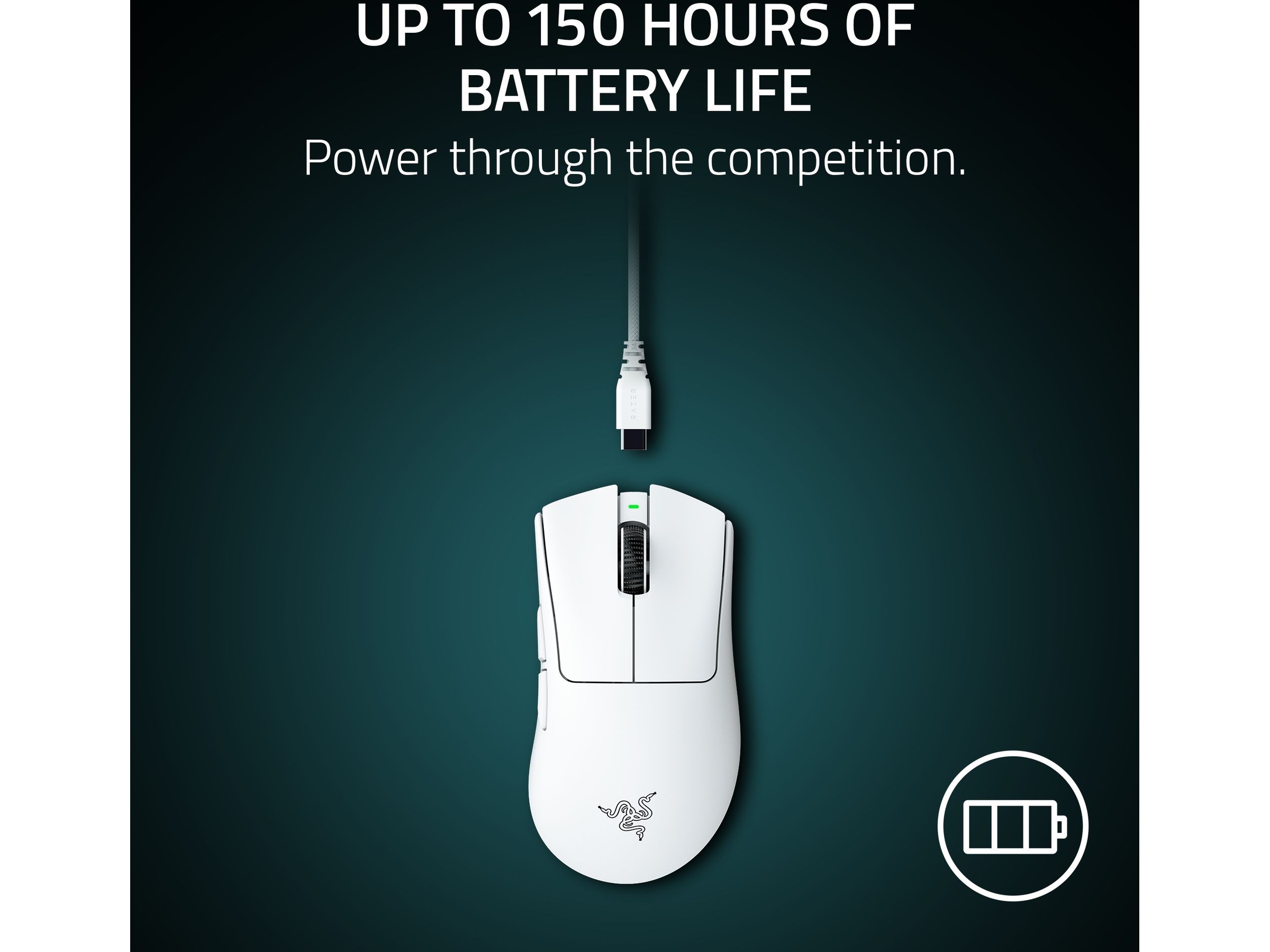 Razer DeathAdder V4 Pro trådløs gamingmus (hvid) Gamingmus