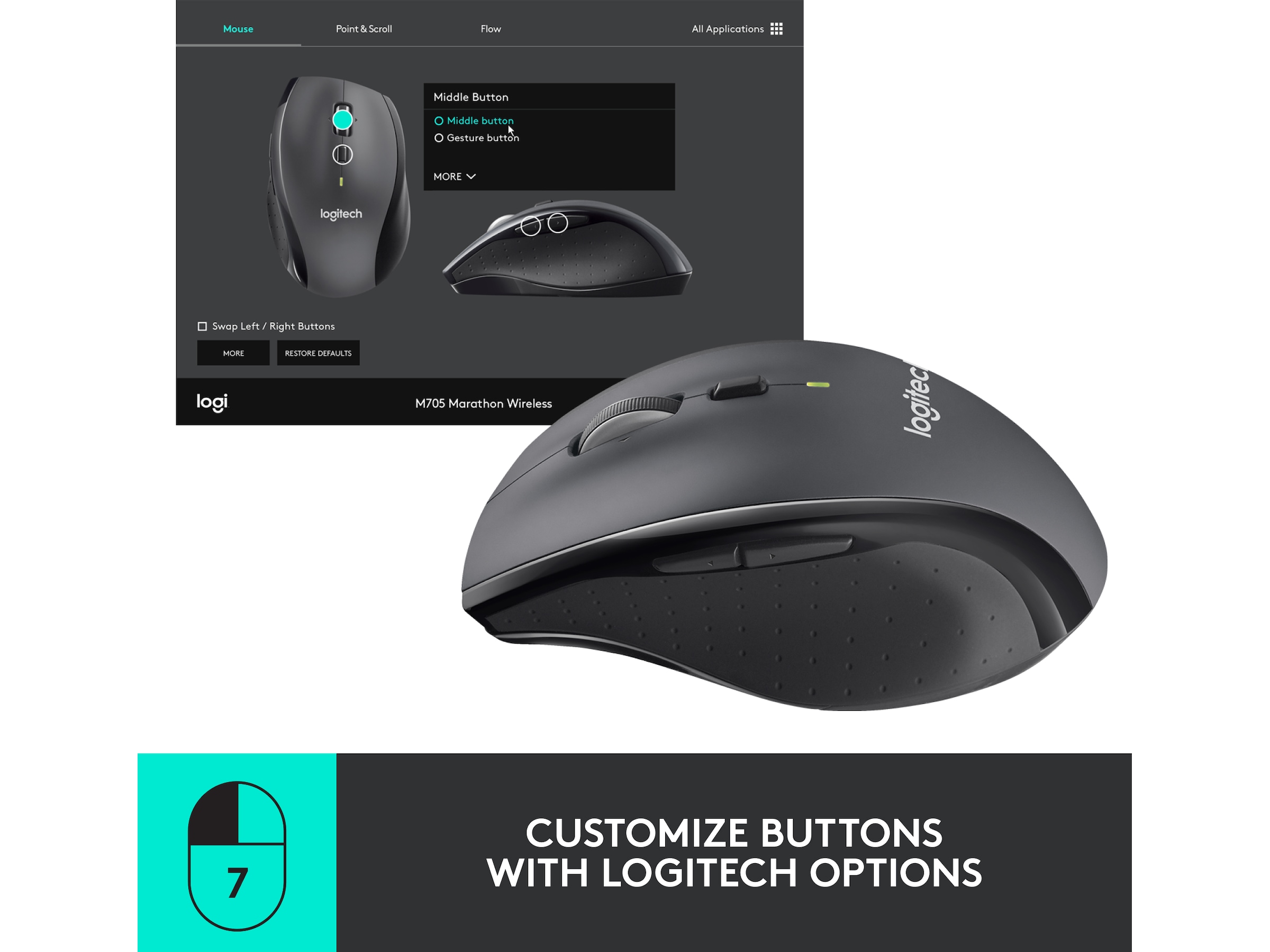 Logitech M705 Trådløs Mus Mus