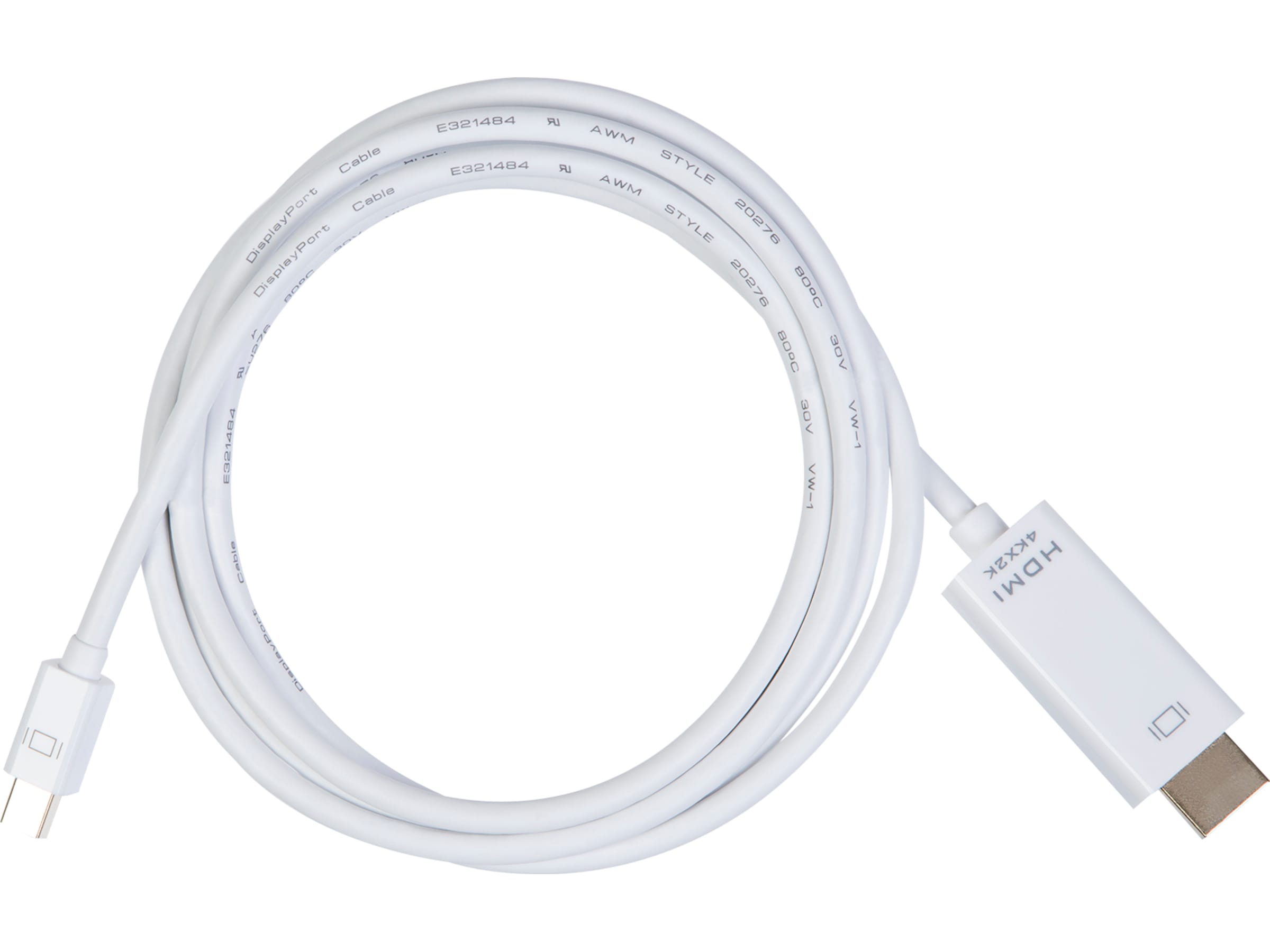 Mini DP til HDMI kabel 2m (hvid) Monitor