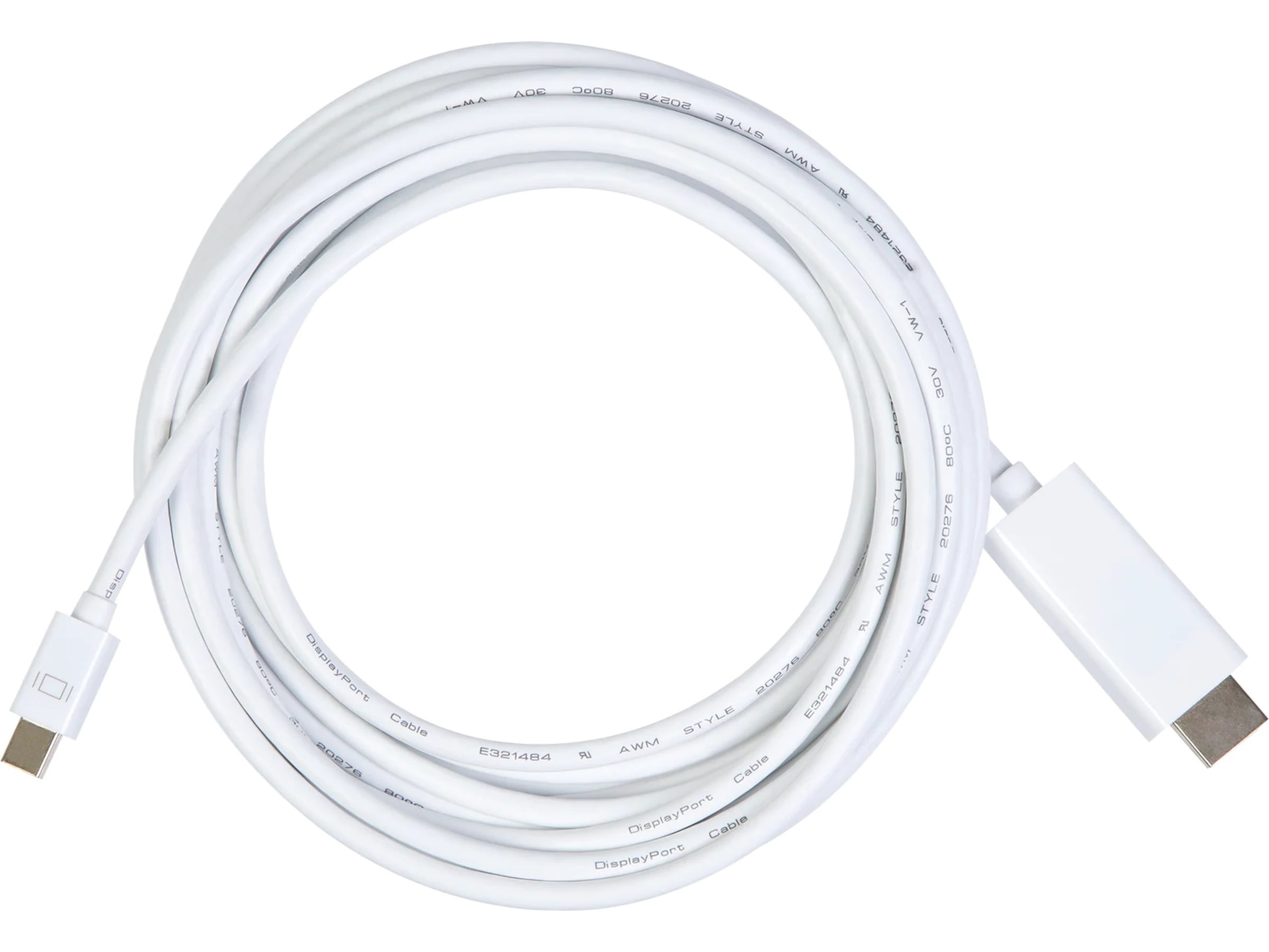 Mini DP male to HDMI male v1.2 kabel hvid 5m Monitor