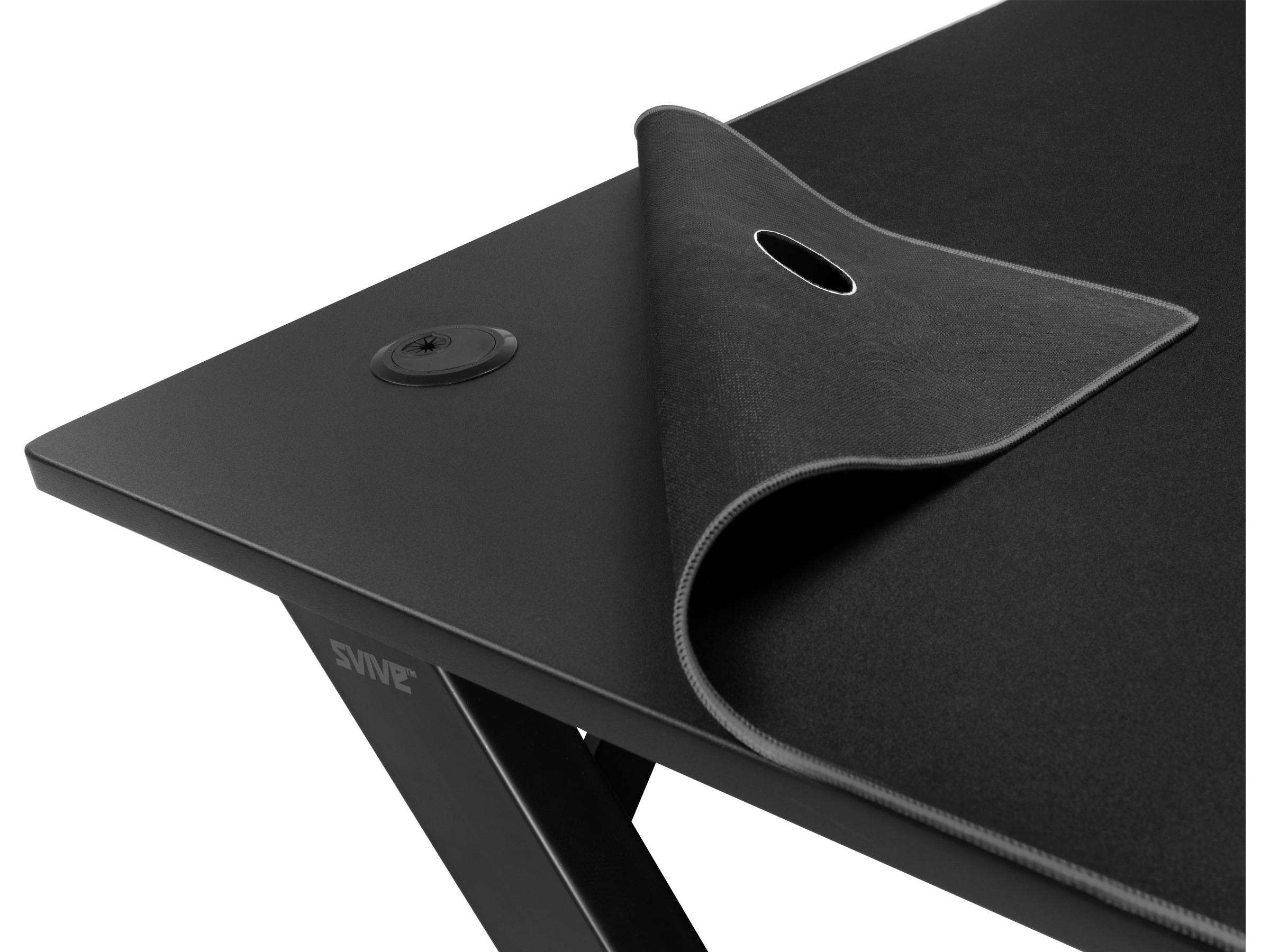 Svive Cygnus Gaming desk mat sort med grå sømme Gamingdesk