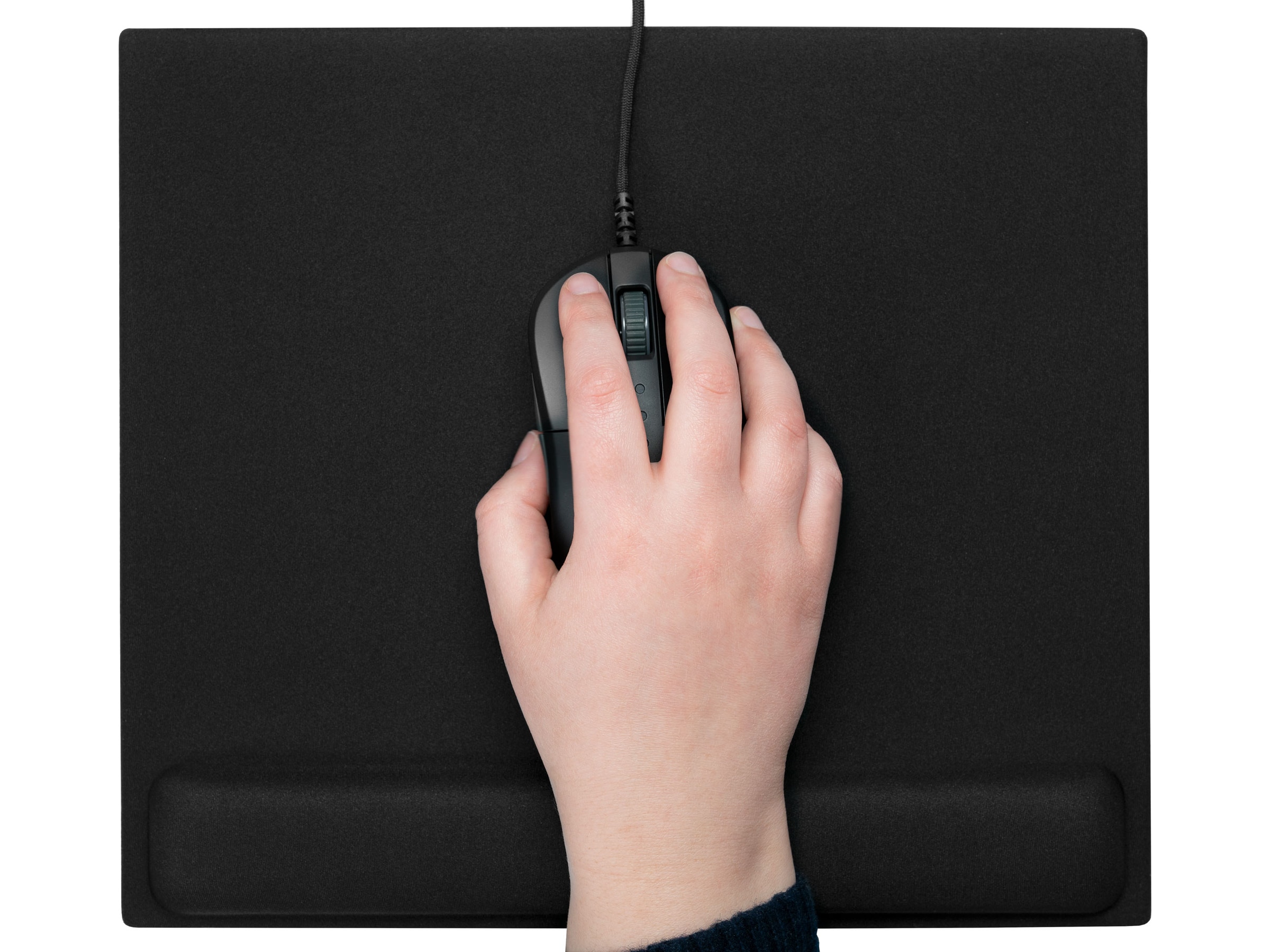 iiglo musemåtte med håndledsstøtte (sort) Musemåtter