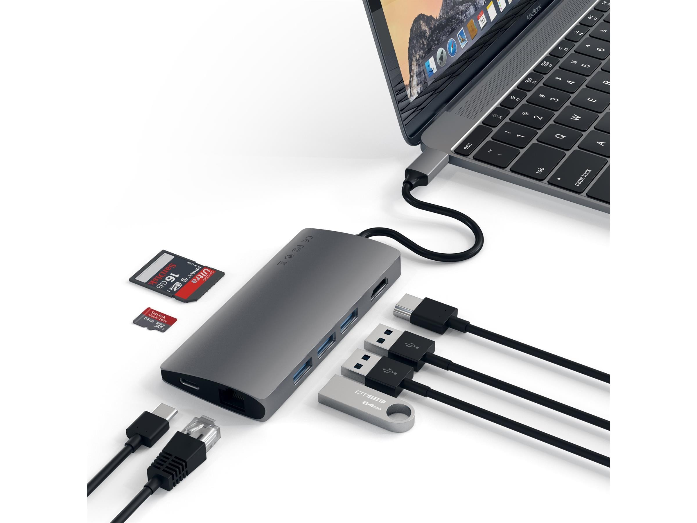 Satechi MultiPort 4K Docking V2 (space grey) Dockingstation og USB-hub