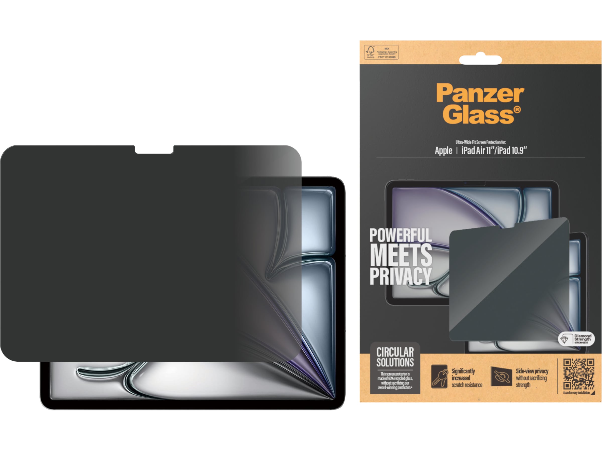 PanzerGlass iPad 11" / 10,9" og Air 11" Privacy skærmbeskytter Skærmbeskyttelse tablet